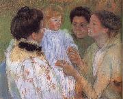 Mary Cassatt Women complimenting the child oil painting